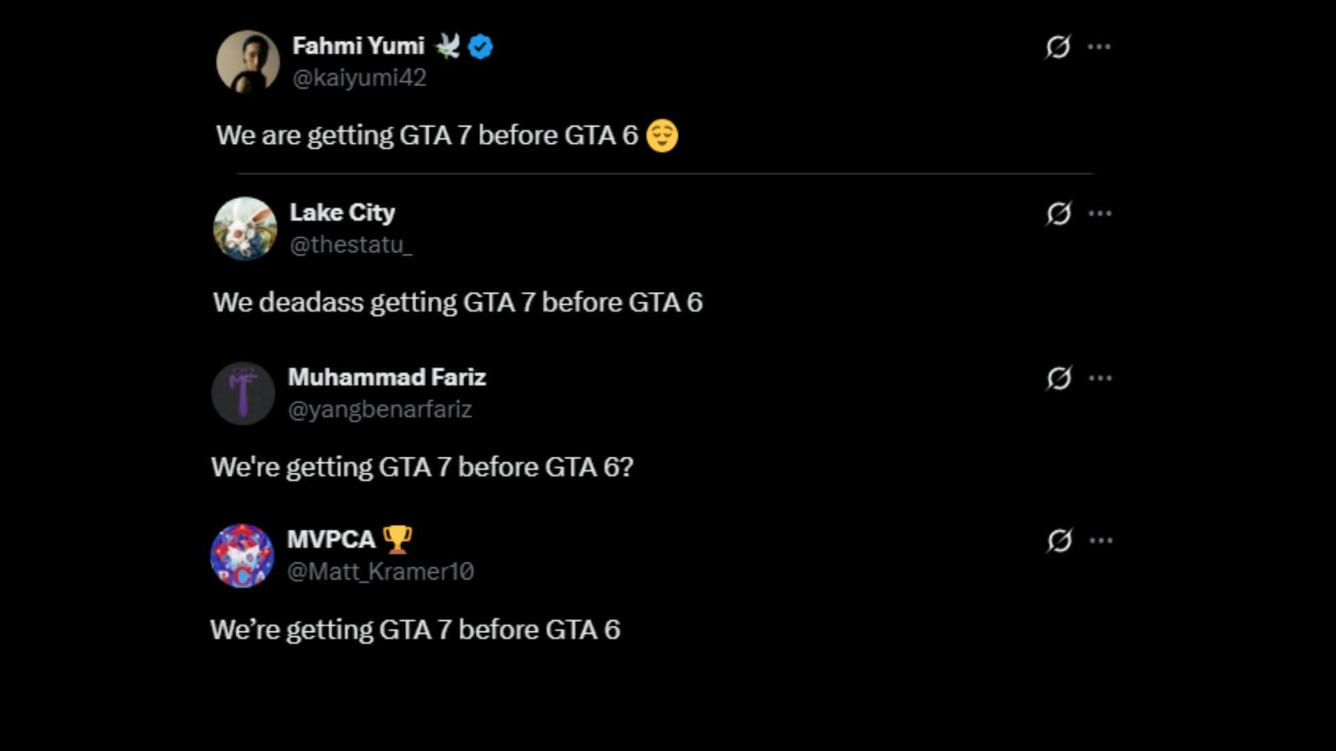 Social media reacts to the fan-made GTA 7 release notice 1/2 (Images via X)
